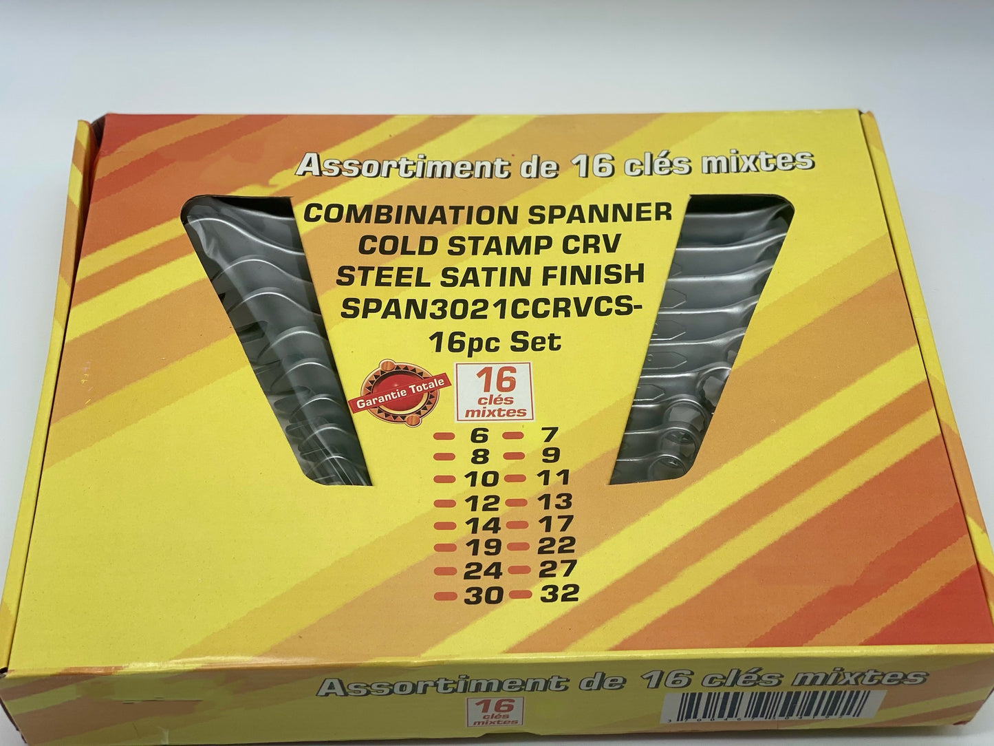 Jeux de 16 pièces clés avec chrome vanadium neuves