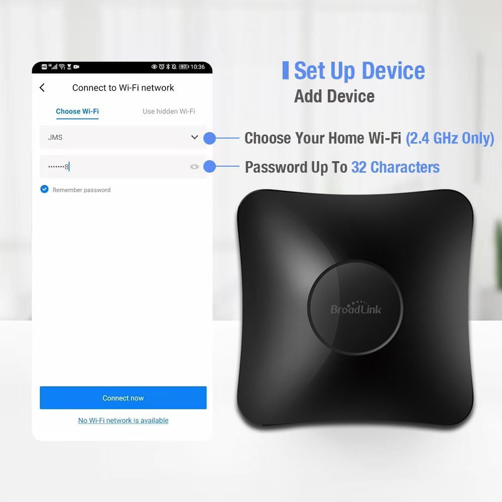 BroadLink RM4 Pro Télécommande Universelle IR et RF, Codes d'apprentissage de la télécommande WiFi pour la Maison Intelligente et Les appareils ménagers TV, STB, AC, Moteur de Rideau Compatible Alexa