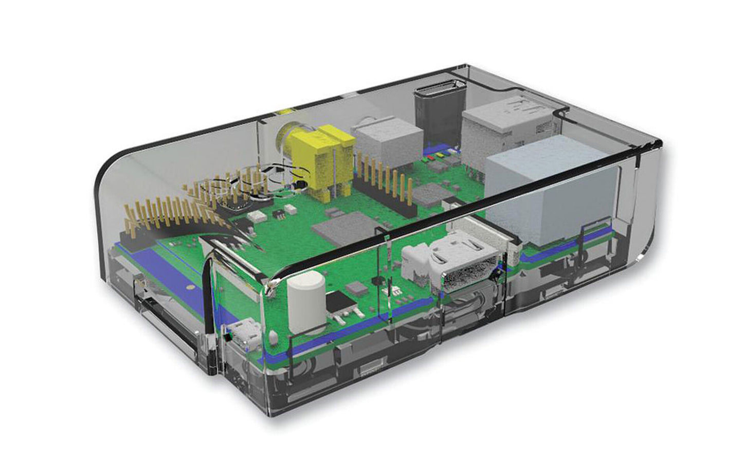 Multicomp boitier pour Raspberry Pi Model A / Model B (transparent)
Boîtier en plastique pour carte Raspberry Pi (1ère génération)