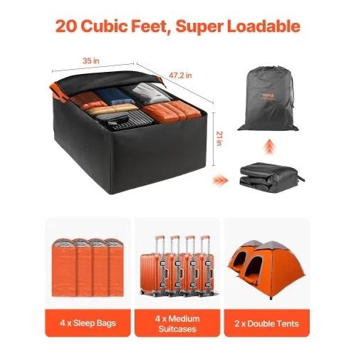 Sac de Toit de Voiture 566 L Porte-Bagages de Toit en PVC Transport (neuf)