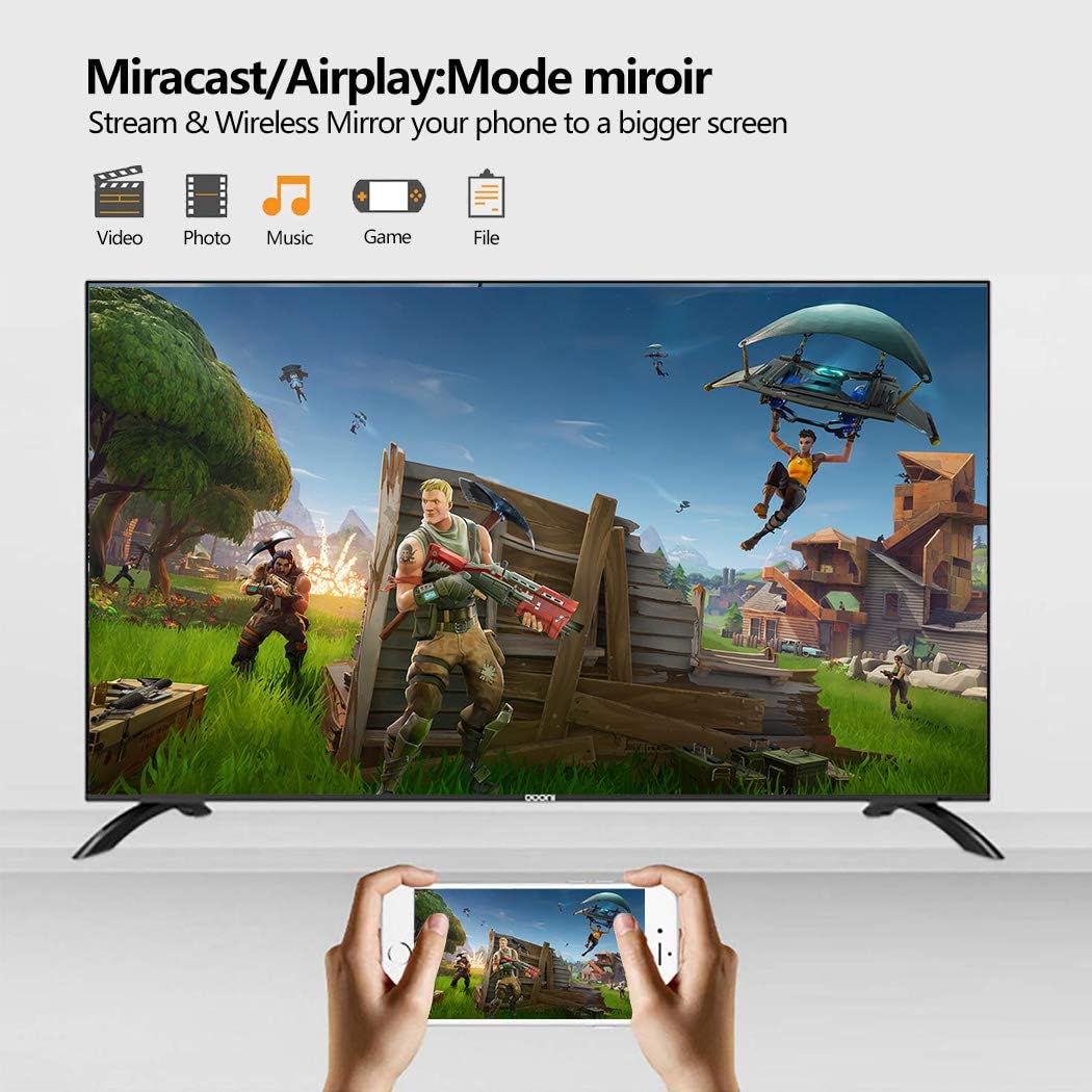 Cinati WiFi Dongle de Pantalla, Adaptateur de TV Numérique HDMI 1080P H.265 Décodage, Récepteur Wi-Fi Mini Pantalla 1080P HDMI TV Miracast DLNA Airplay pour iOS / Android / Mac, 2.4G 5G Wifi