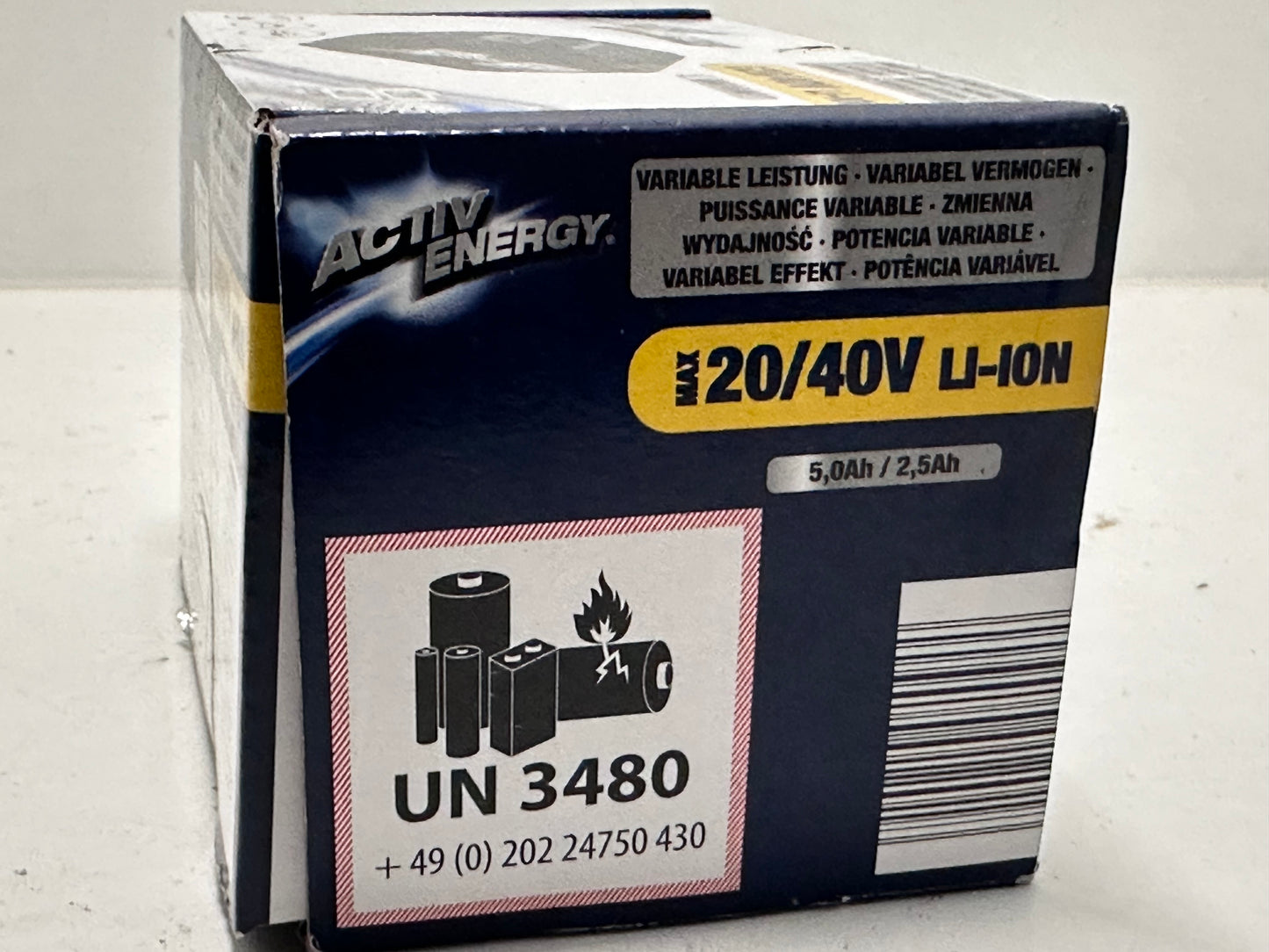 ACTIV ENERGY Batterie Li-Ion, 20/40 V 5,0 Ah / 2,5 Ah, 90 Wh, pour les outils sans fil Ferrex