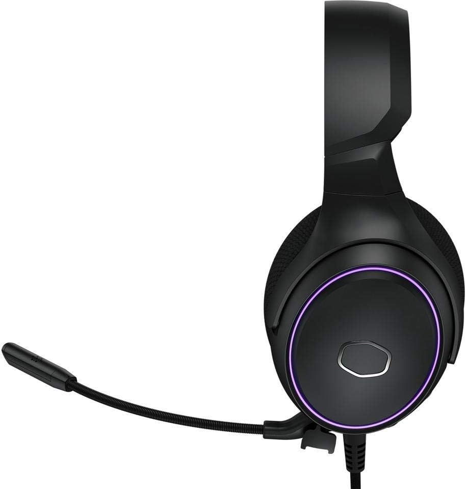 Casque de jeu Cooler Master RGB avec son surround virtuel 7.1 - Multiplateforme compatible avec les haut-parleurs audio en néodyme de 50 mm, un micro à flèche ultra-transparent et un cadre portable - USB de type A, noir