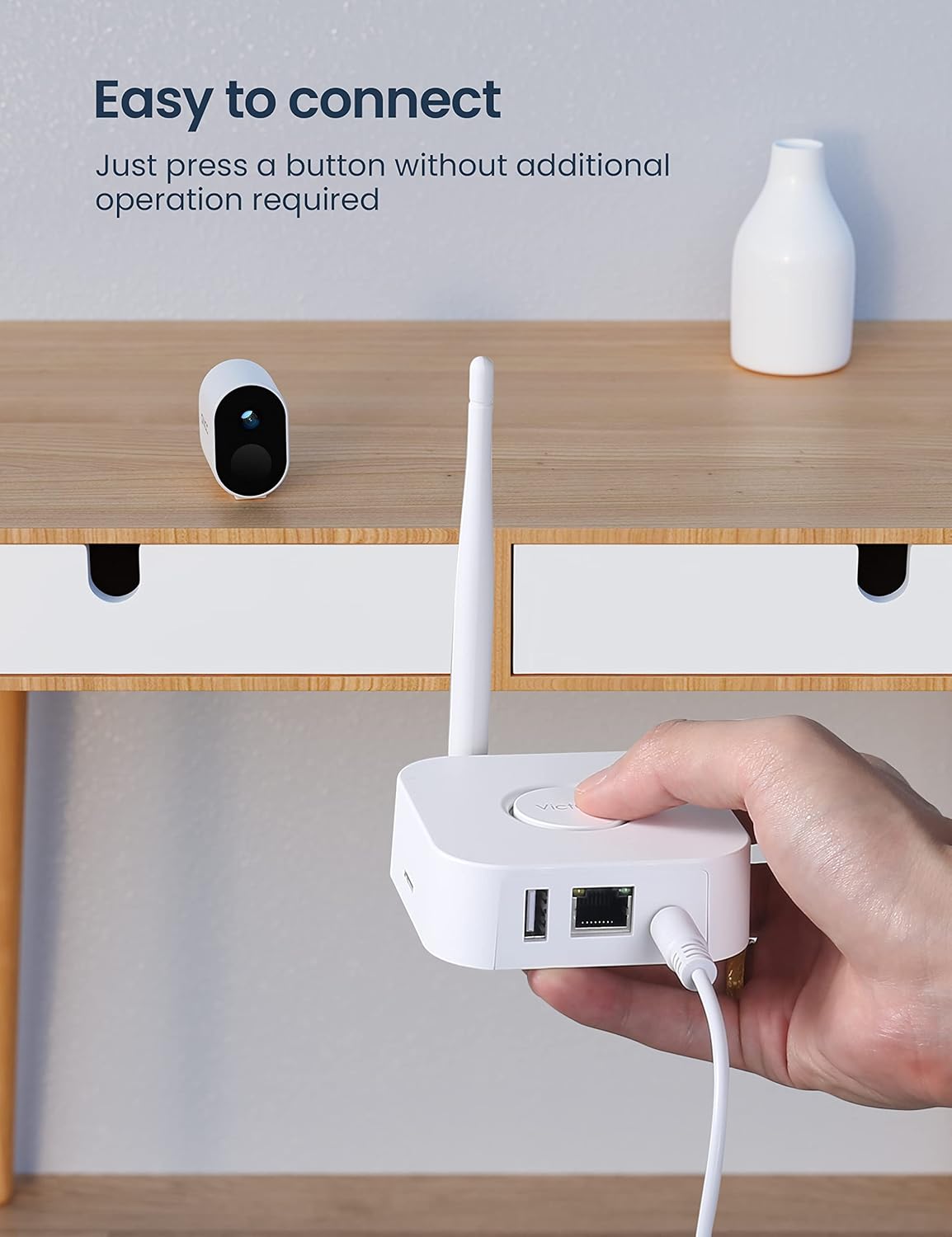 GNCC Caméra de Surveillance Extérieure avec Batterie W1, 1080P 1080P Caméra IP sans Fil avec Détecteur de Mouvement PIR, Ètanchéité IP65, Audio Bidirectionnel, Stockage Clou/SD