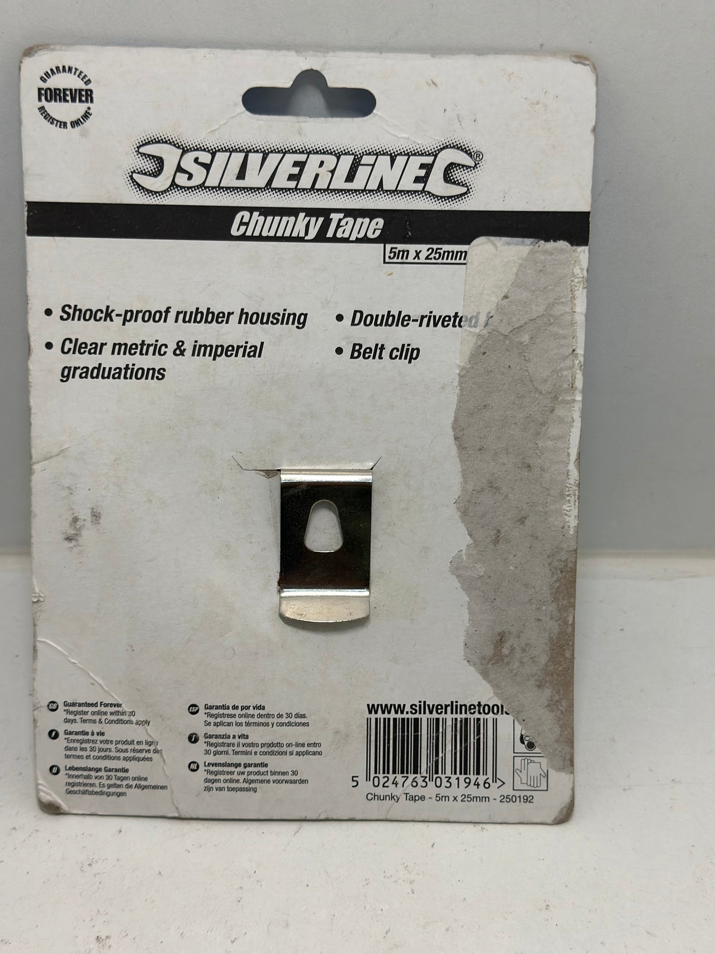 Silverline Mètre ruban XL 5 m x 25 mm