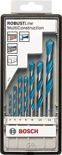 Bosch Professional 7 pièces. Ensemble de forêts(Multi Construction, Ø 4/5/6/6/8/10/12 mm, Suffisant pour Bohrmaschins avec Support de foret à tige ronde)