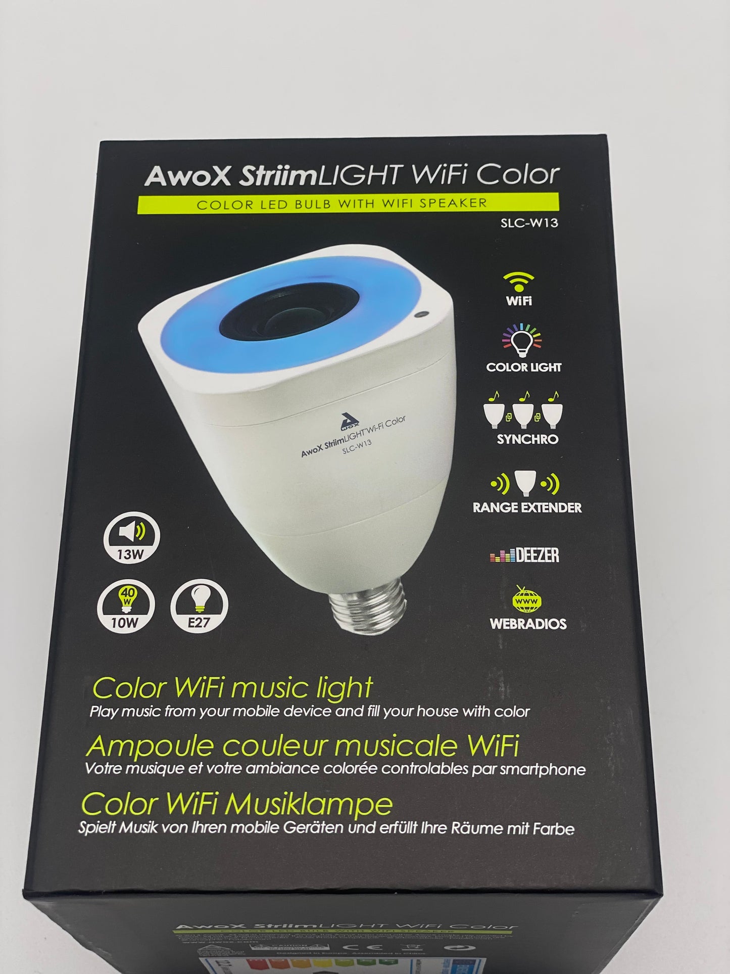 Ampoule WiFi AwoX StriimLIGHT avec haut parleur intégrée