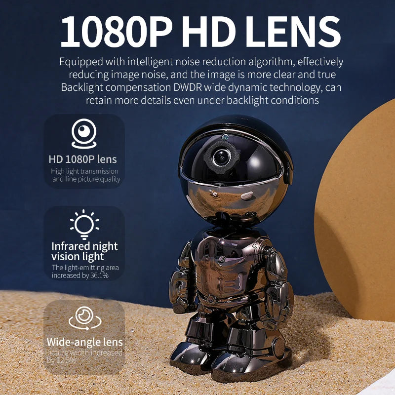 Caméra 5MP Caméra IP Caméra robot de sécurité domestique sans fil Surveillance audio bidirectionnelle Lentille invisible Wifi Vision nocturne Robot pour animaux de compagnie