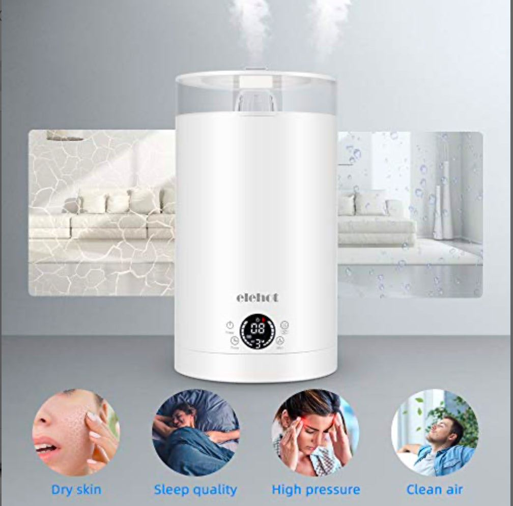 Humidificateur d’Air Bébé Maison Chambre 3L Humidificateur Ultrasonique Silencieux ELEHOT