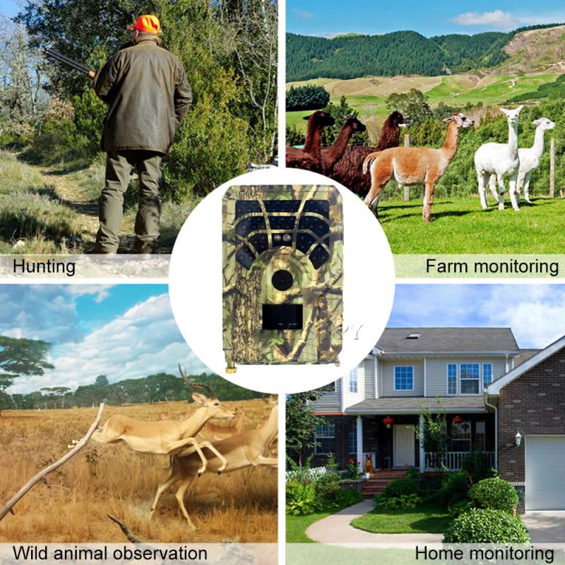 12MP Wildlife Trail Camera Photo Traps Night Vision Camara Caza Wildgame Outdoor Safety Surveillance Anti Spy Hunting Kamera
