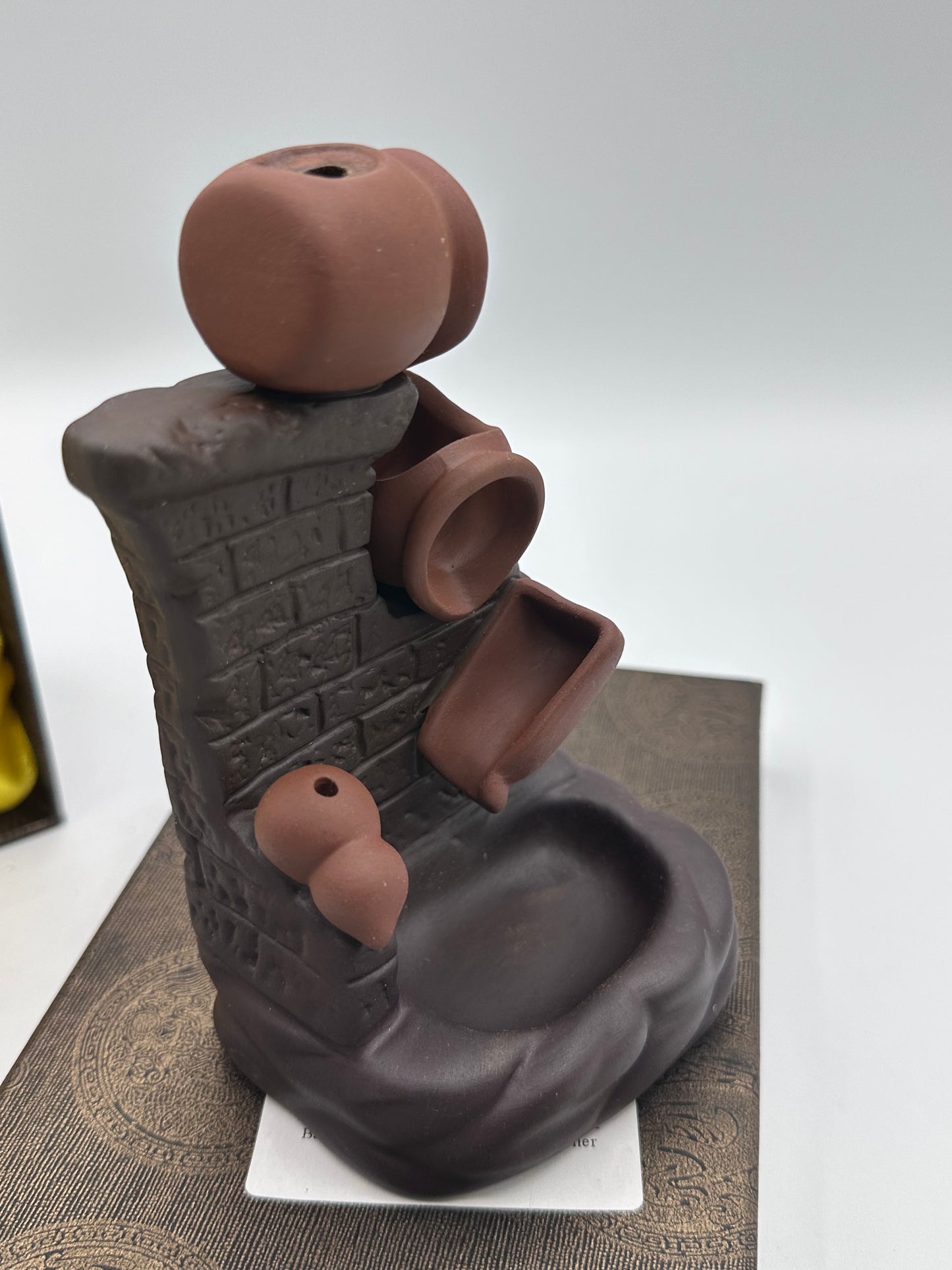 Porte-encens Citrouille Marron, Porte-encens en céramique avec 20 cônes d'encens à refoulement, refoulement d'encens pour brûleur d'encens à refoulement