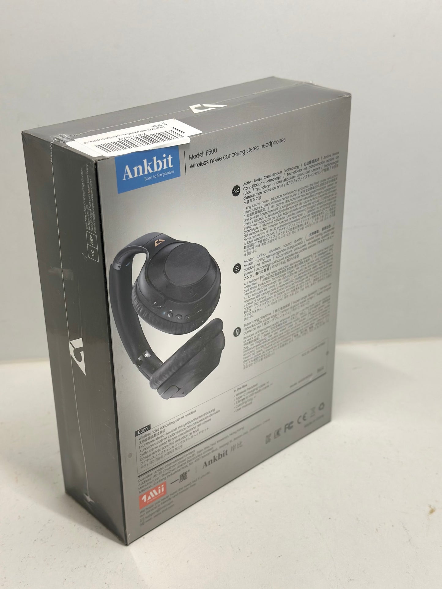 Ankbit E600Pro Casque Bluetooth avec aptX Low Latency & HD, réduction du bruit hybride, casque sans fil avec microphone, audio haute définition, 80 heures de lecture pour téléphone portable, PC, TV