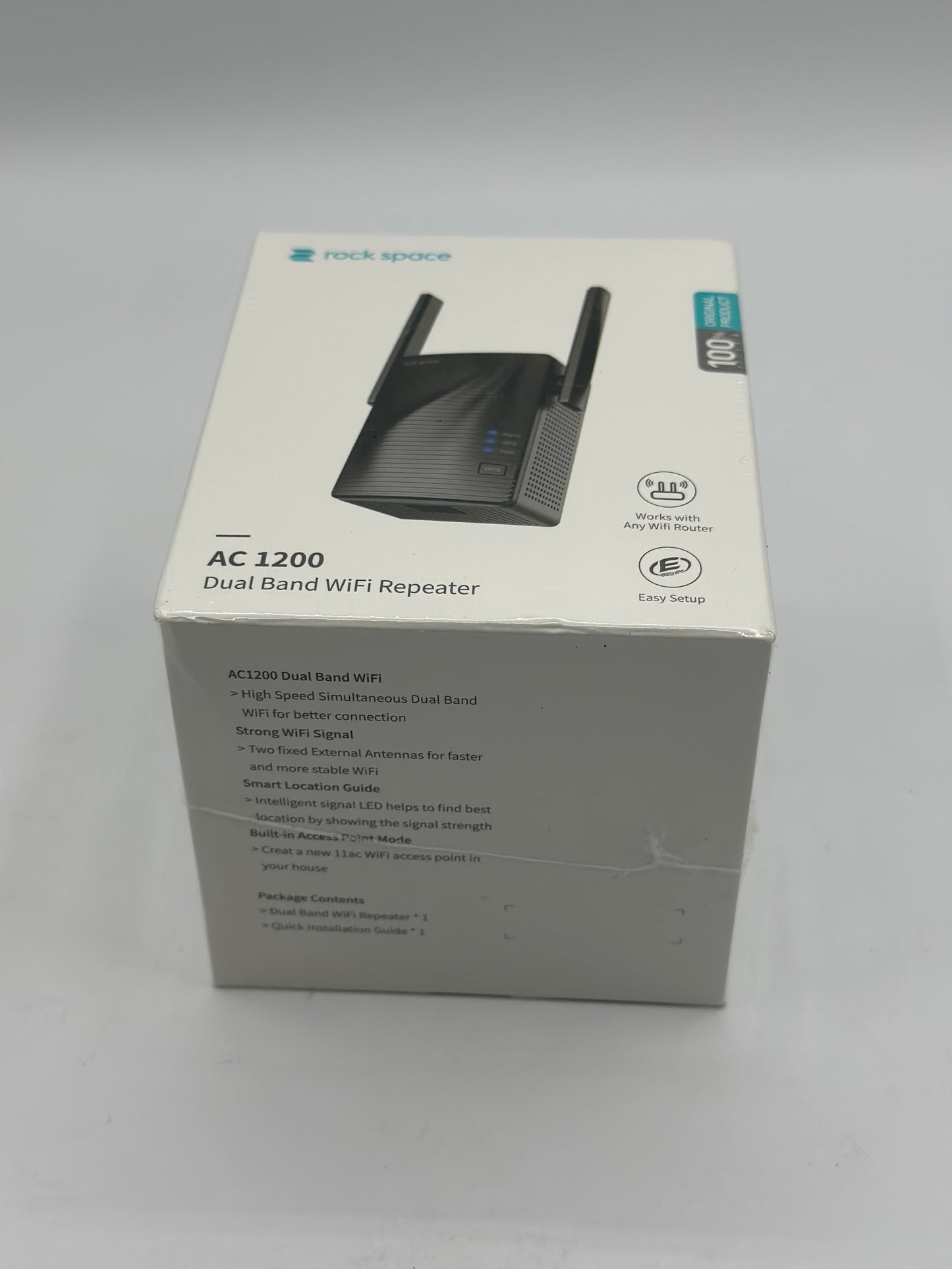 Répéteur WiFi 1200 Mbps Dual Band (5 GHz et 2,4 GHz) avec Port Ethernet, Installation Instantanée Via Bouton WPS - Étend la Couverture jusqu'à 200 m²