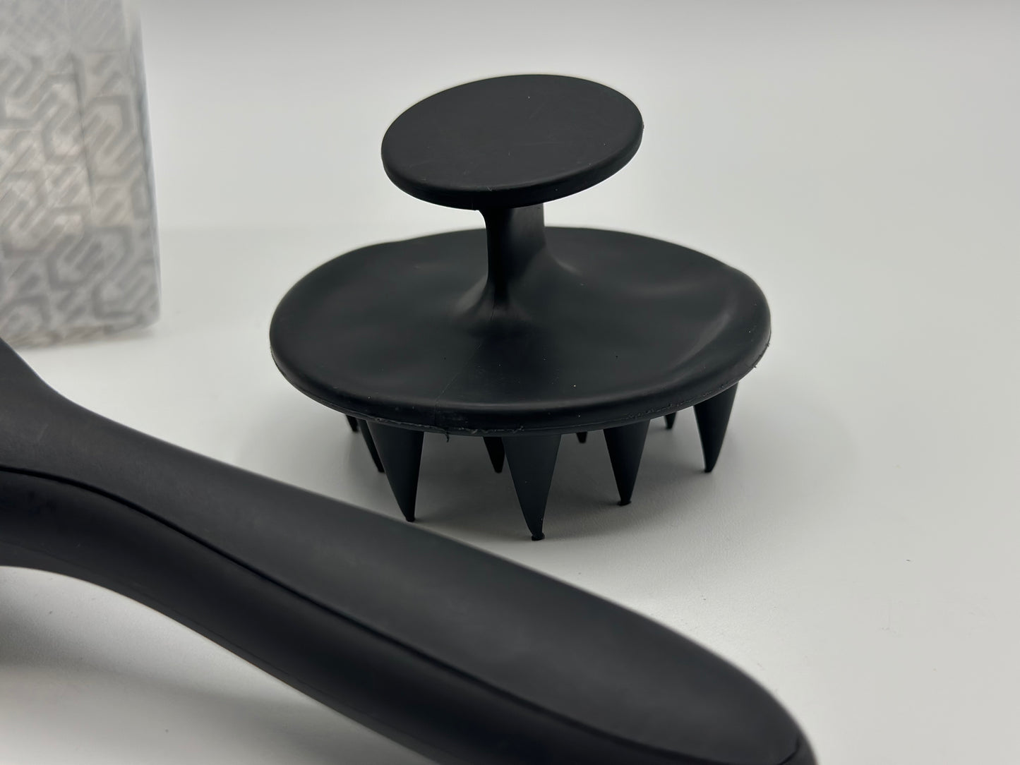 Kits 3 pièces peigne noir à huit griffes peigne en silicone souple pour cheveux bouclés secs et humides