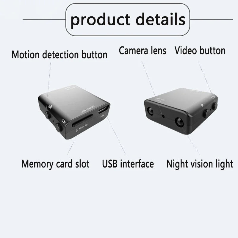 Smallest Mini Camera 1080P Full HD Camcorder Infrared Night Vision Micro Cam Support Smallest TF card Motion Detection IR-CUT DV