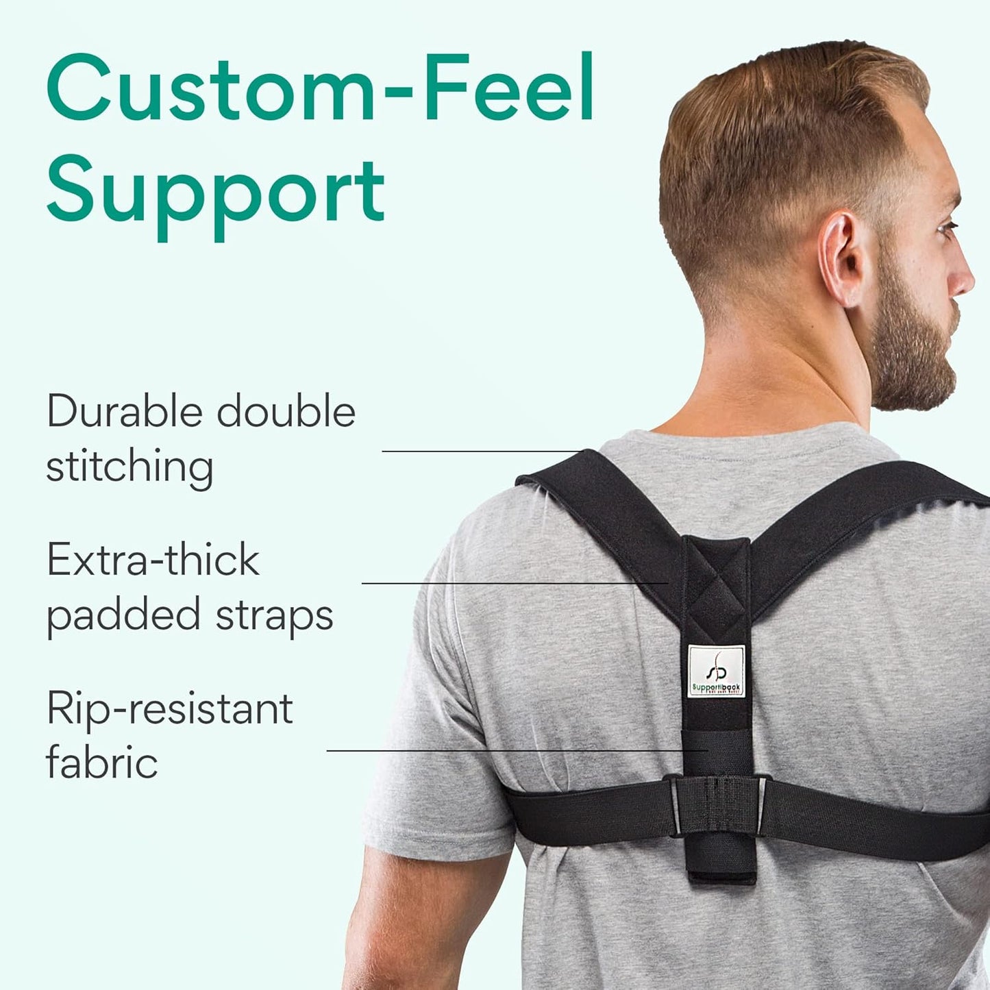 Supportiback appareil orthopédique thérapeutique pour le haut du dos, corrige la posture, sangles rembourrées épaisses, réglable, se porte comme un sac à dos