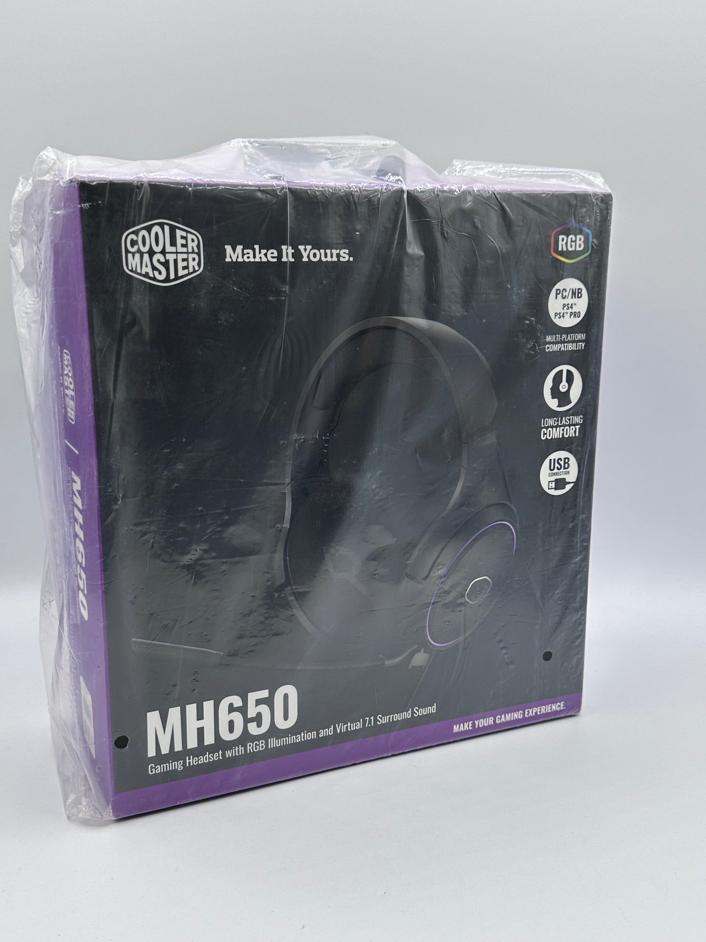 Casque de jeu Cooler Master RGB avec son surround virtuel 7.1 - Multiplateforme compatible avec les haut-parleurs audio en néodyme de 50 mm, un micro à flèche ultra-transparent et un cadre portable - USB de type A, noir
