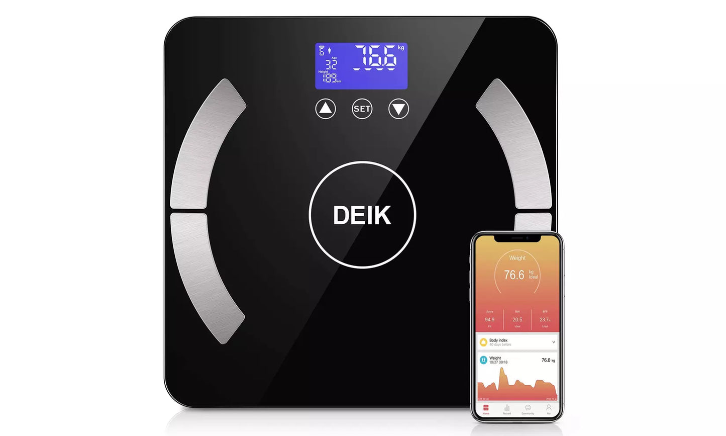 DEIK Body Fat Scale, Bluetooth Bathroom Scale with Smartphone APP