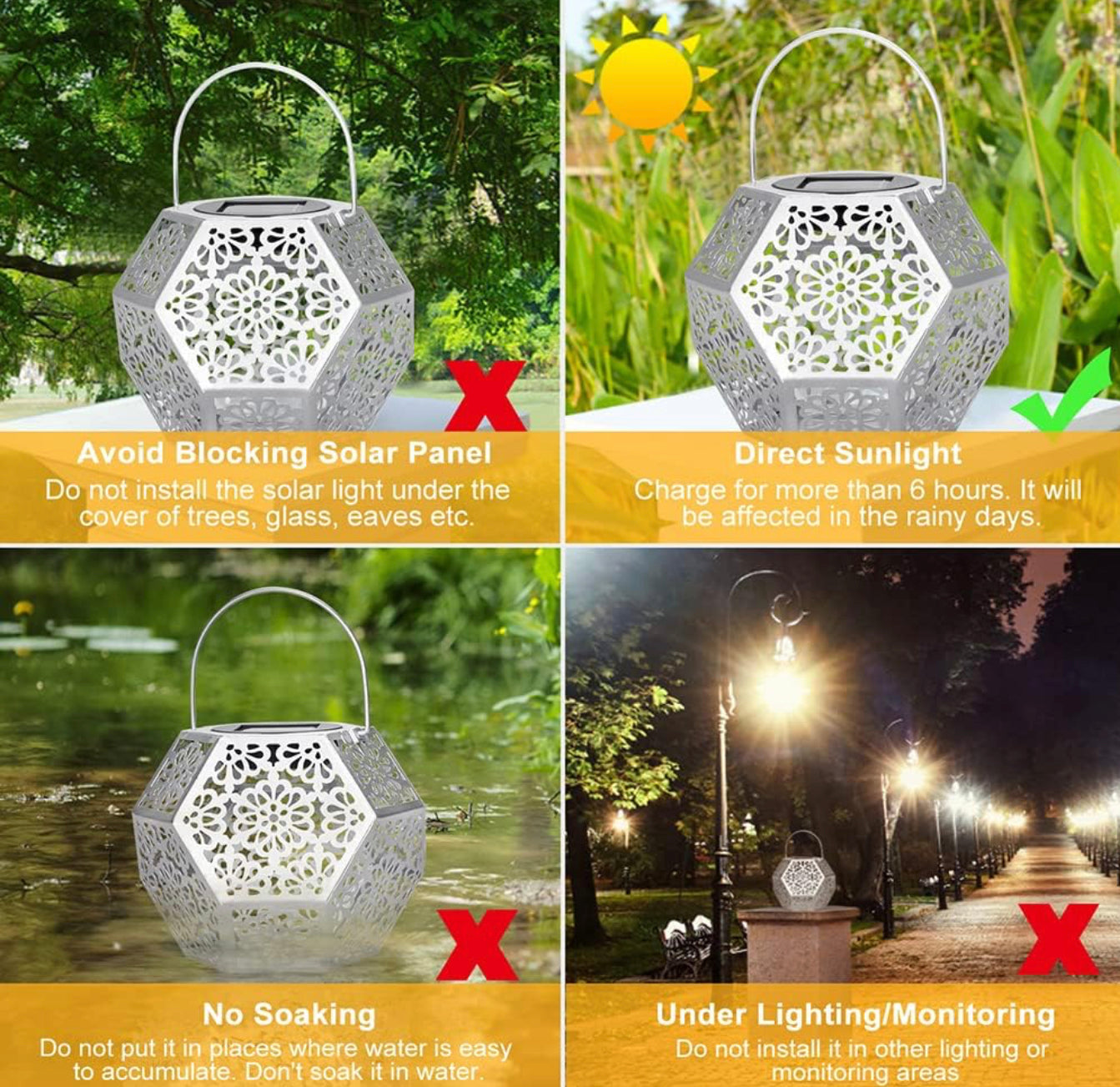 Lanterne Solaire LED Exterieur Lampe Solaire de Jardin Exterieur Suspendue Étanche Lumière Accrochant Éclairage Décorative Forme de Diamant pour Jardin Patio Pelouse Couloir Allée - Argent