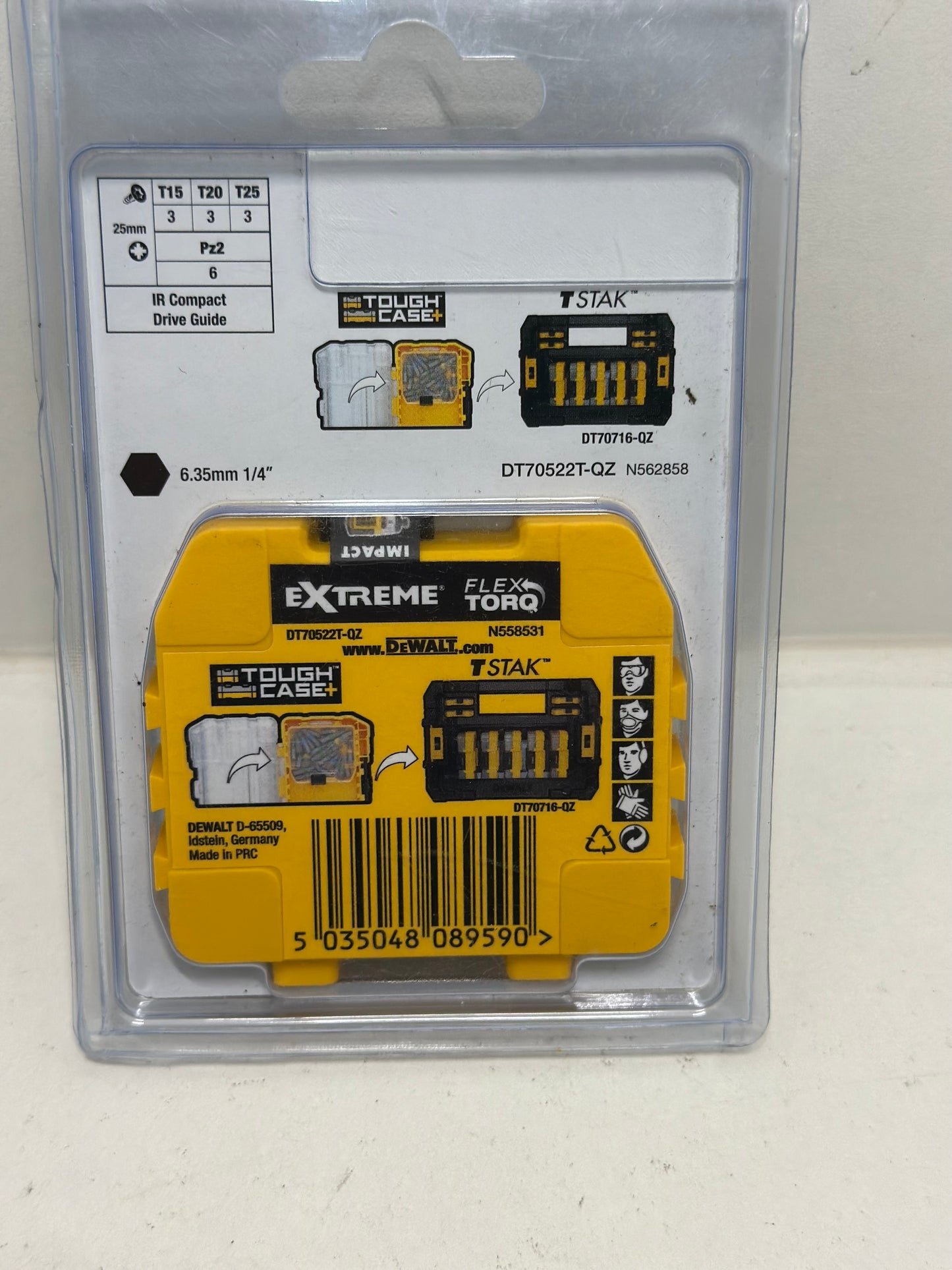 DEWALT DT70522T-QZ Petite Boîte d'embouts Impact Torsion - PZ2 x6, T15 x3, T20 x3, T25 x3 - Pour Perceuse-Visseuse