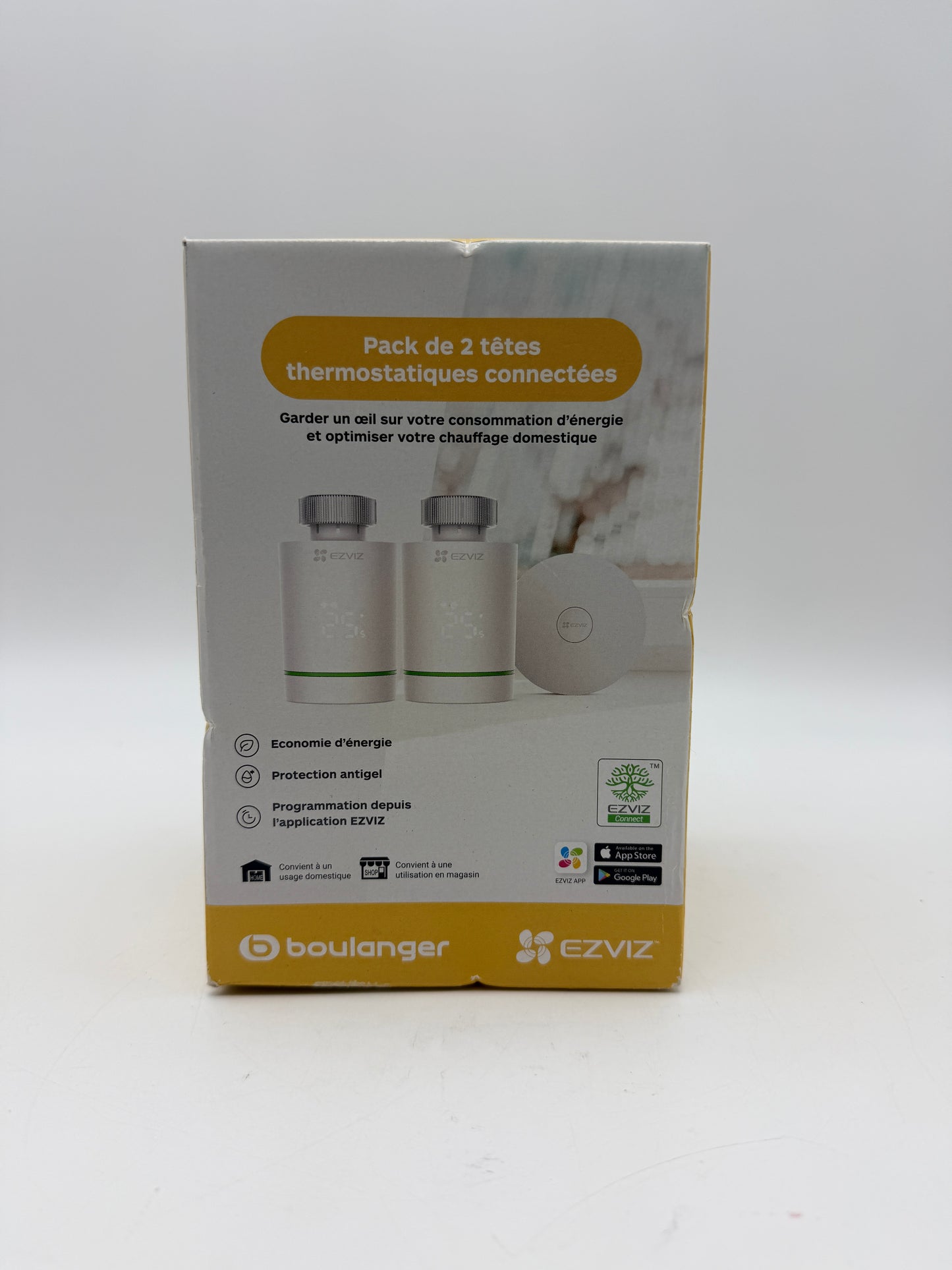 EZVIZ T55 KIT Vannes Thermostatiques Intelligentes WiFi, kit de 2 Thermostats de Radiateur avec A3, Contrôle de Chauffage Econome en Energie, Installation DIY, Domotique