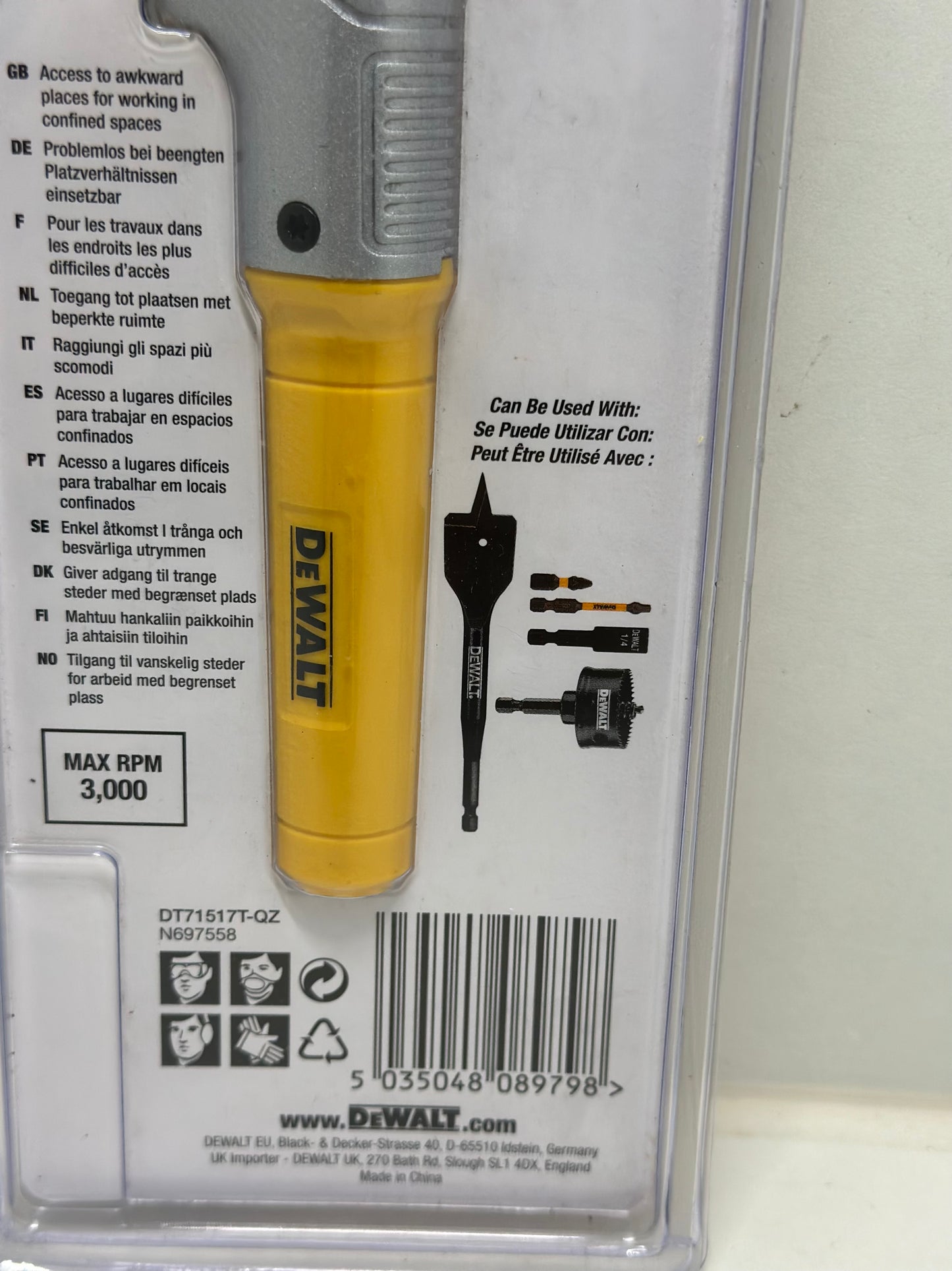 Retour D'Angle Droit + 8 Embouts Vissage - DT71517T-QZ DEWALT