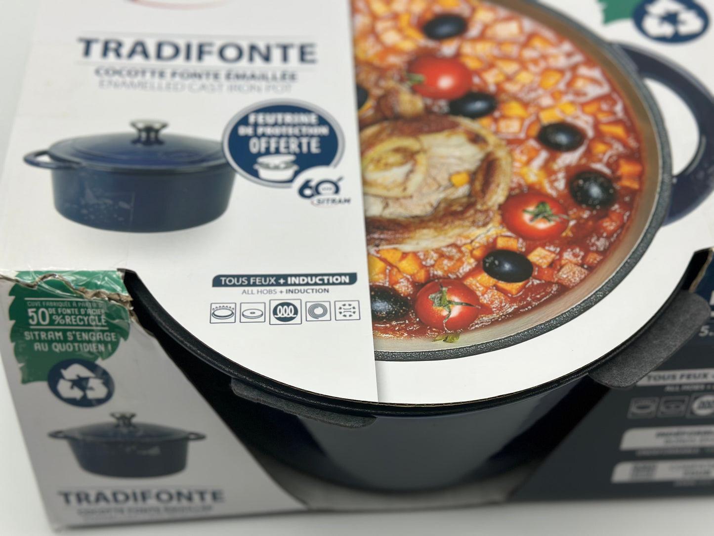 SITRAM SITRASLOW Cocotte ovale fonte d'acier émaillée - 25x12 cm - 5L Induction