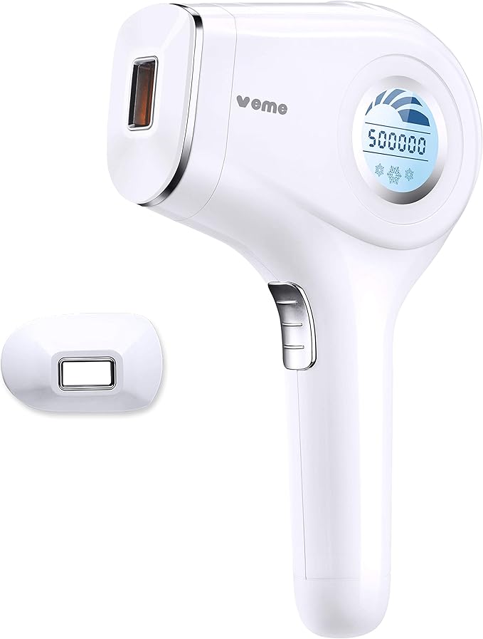 Épilateur Lumière Pulsée IPL Dépilation - Glace Refroidissement Sans Douleur & 1 Accessoire de Précision & 500000 Flashs pour Visage, Corps, le Maillot et les Aisselles, Laser Appareil Epilation