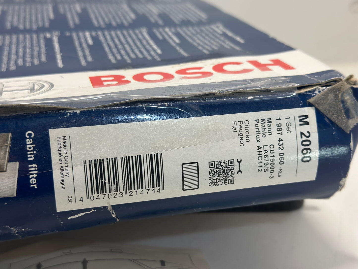 Filtre habitacle bosch pour fiât, Citroën, Peugeot, Lancia