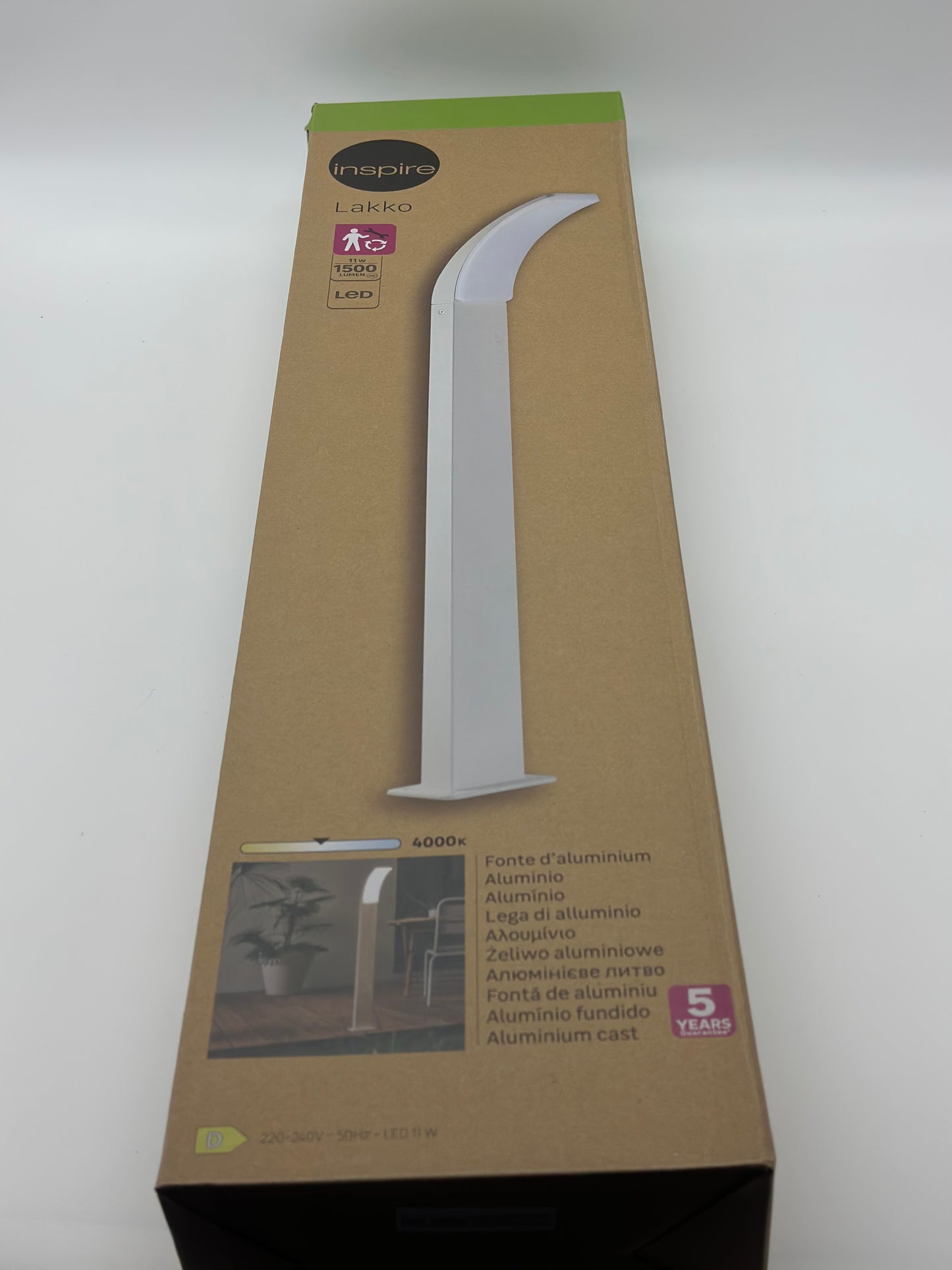 Potelet extérieur Led Lakko, 1500 lumens blanc INSPIRE