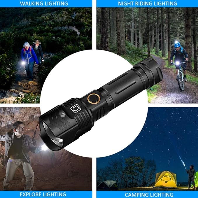 Kit de lampe de poche rechargeable tactique,3000 lumens Super Bright LED 5 modes zoomable neuve