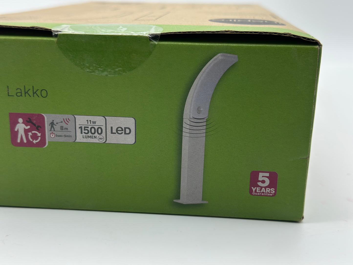 Borne extérieure Led à détection Lakko, 1500 Lumens, blanc INSPIRE