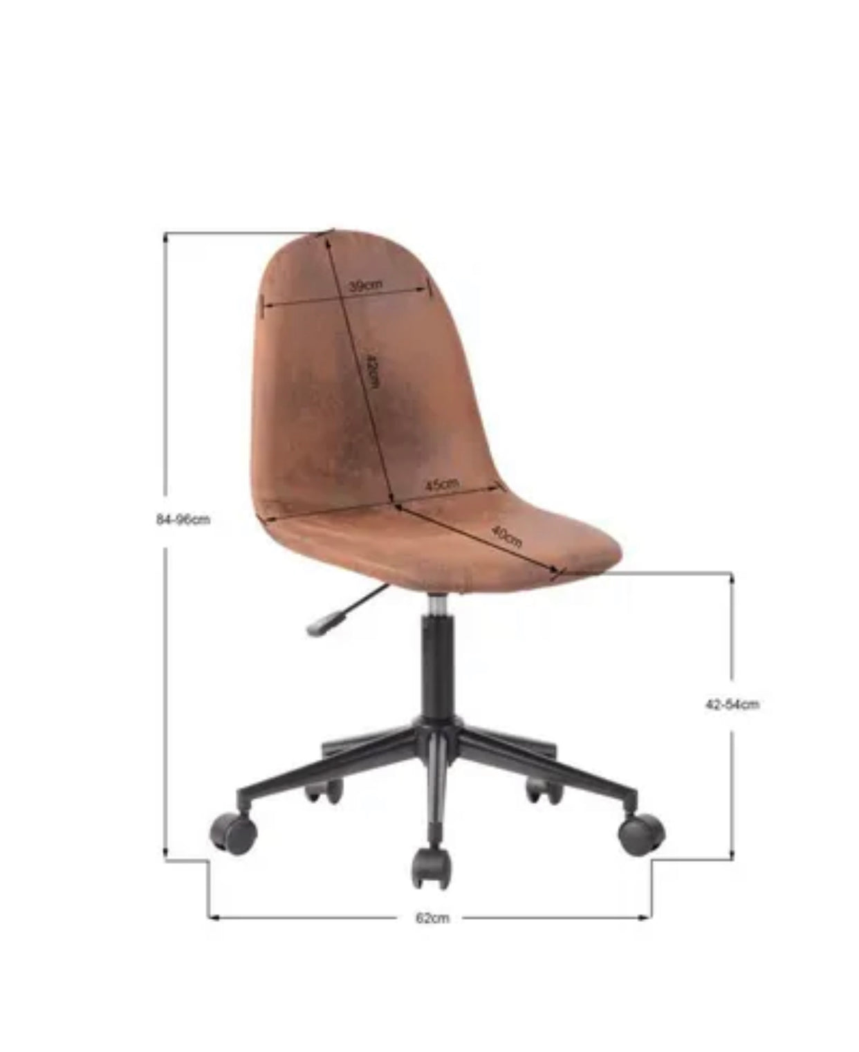 Chaise de bureau Siège Ergonomique Fauteuil de Bureau Tissu microfibre Métal Hauteur Réglable neuf