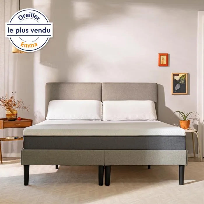 EMMA | Pack Matelas Original 160x200 cm + 2 Oreillers | Technologie Mémoire de Forme | Les Plus Vendus en France | Corps Détendu totalement neuve