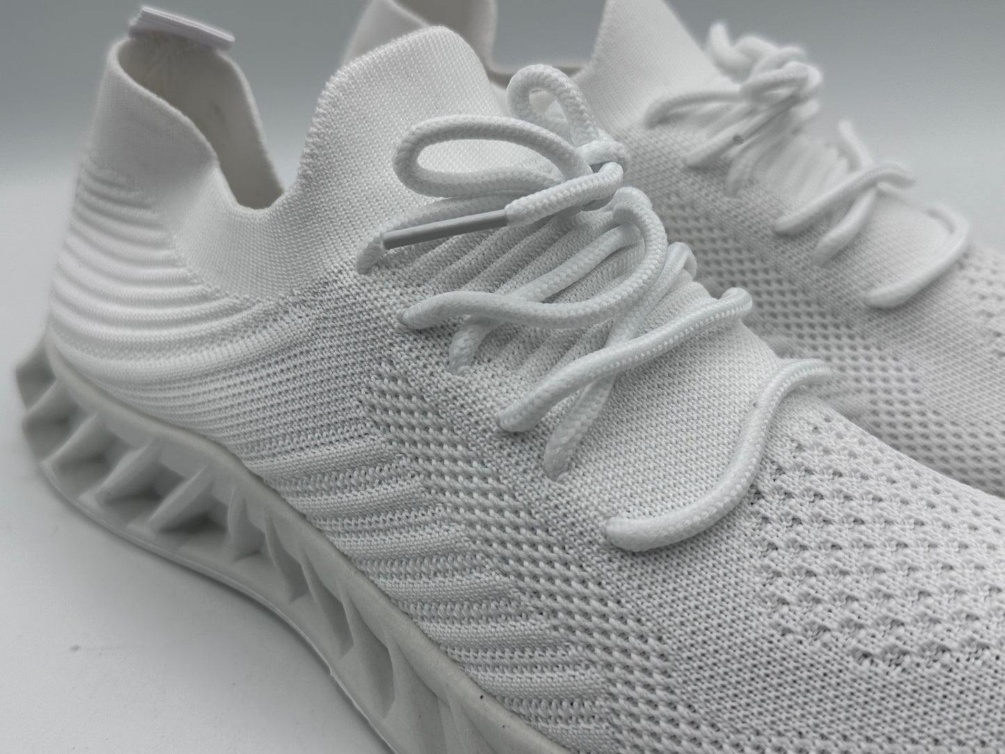 Semelles intérieures en dentelle pour homme - Maille souple - Couleur tendance - Chaussures de sport décontractées respirantes et solides - Pour la course à pied, blanc, 40