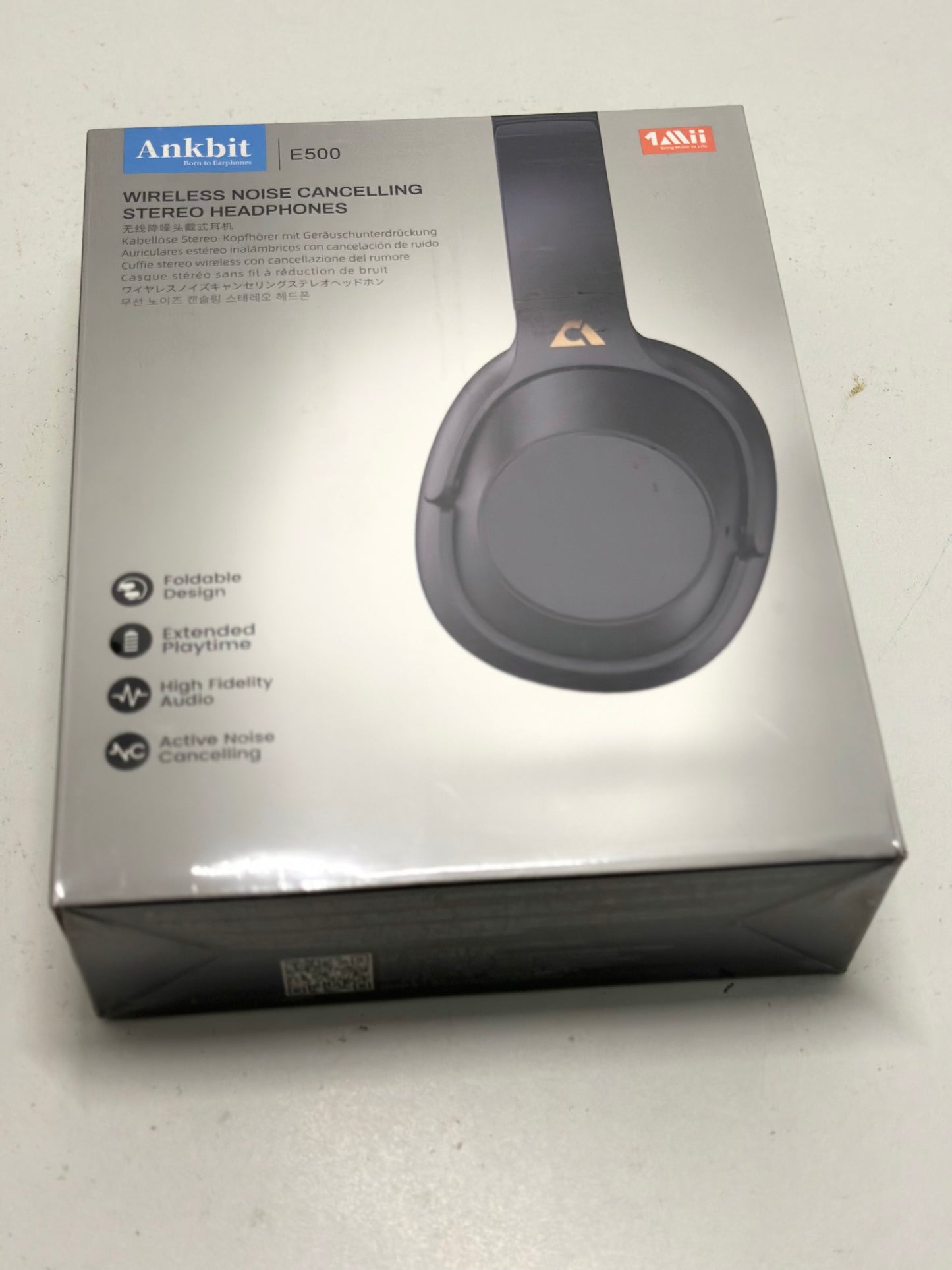 Ankbit E600Pro Casque Bluetooth avec aptX Low Latency & HD, réduction du bruit hybride, casque sans fil avec microphone, audio haute définition, 80 heures de lecture pour téléphone portable, PC, TV