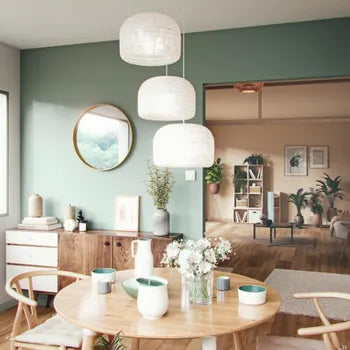 Suspension Linden, acier, beige, Diam.60 cm INSPIRE, E27 neuf