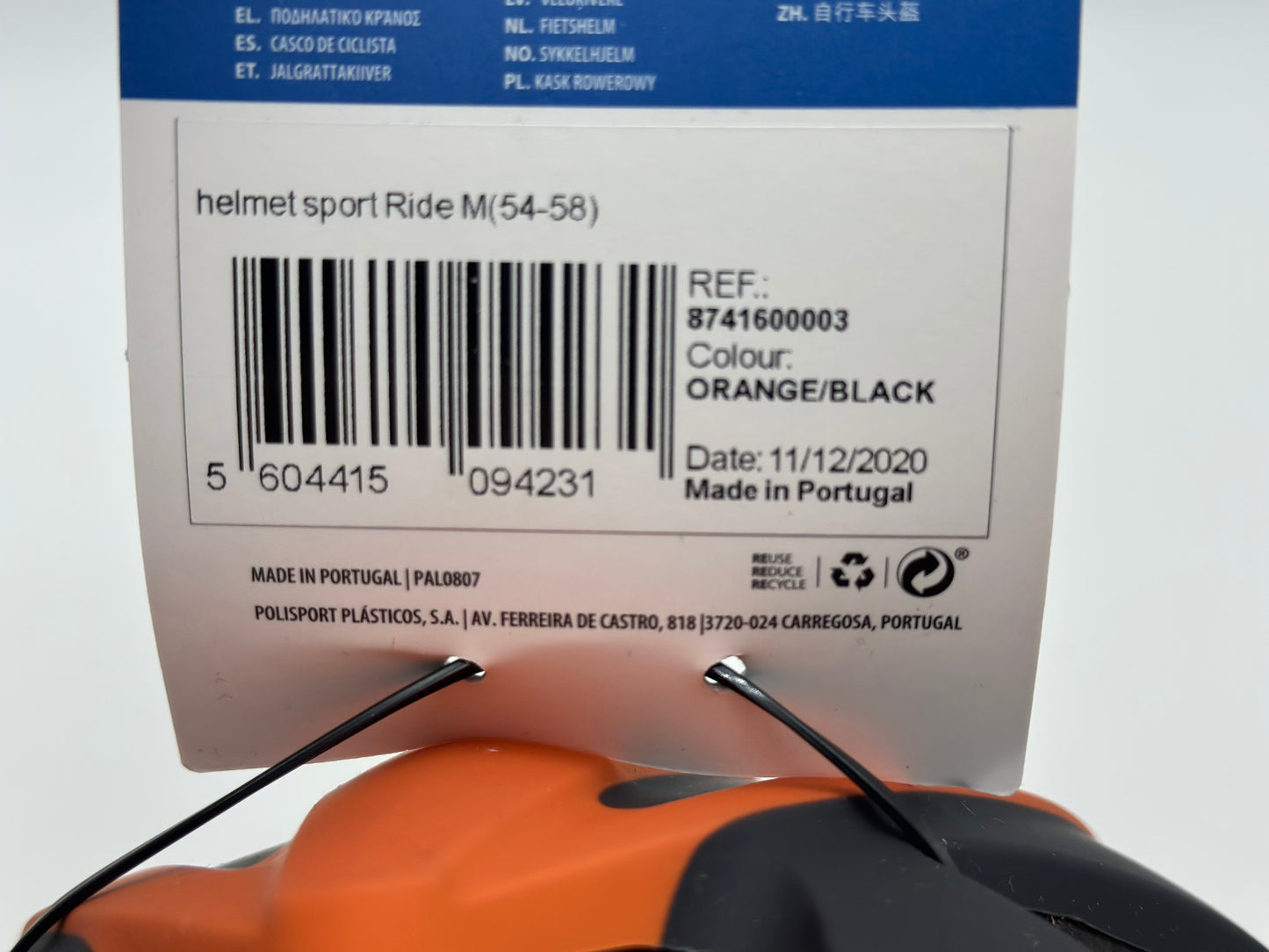 Motodak Casque Route/VTT polisport Sport Ride Orange Fluo/Noir Mat avec reglage Occipital 58/62