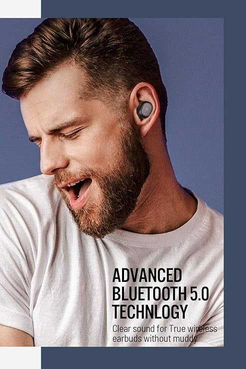 Écouteurs Bluetooth Longue Autonomie avec Boîte de Charge Bluetooth 5.0 Angie bruits