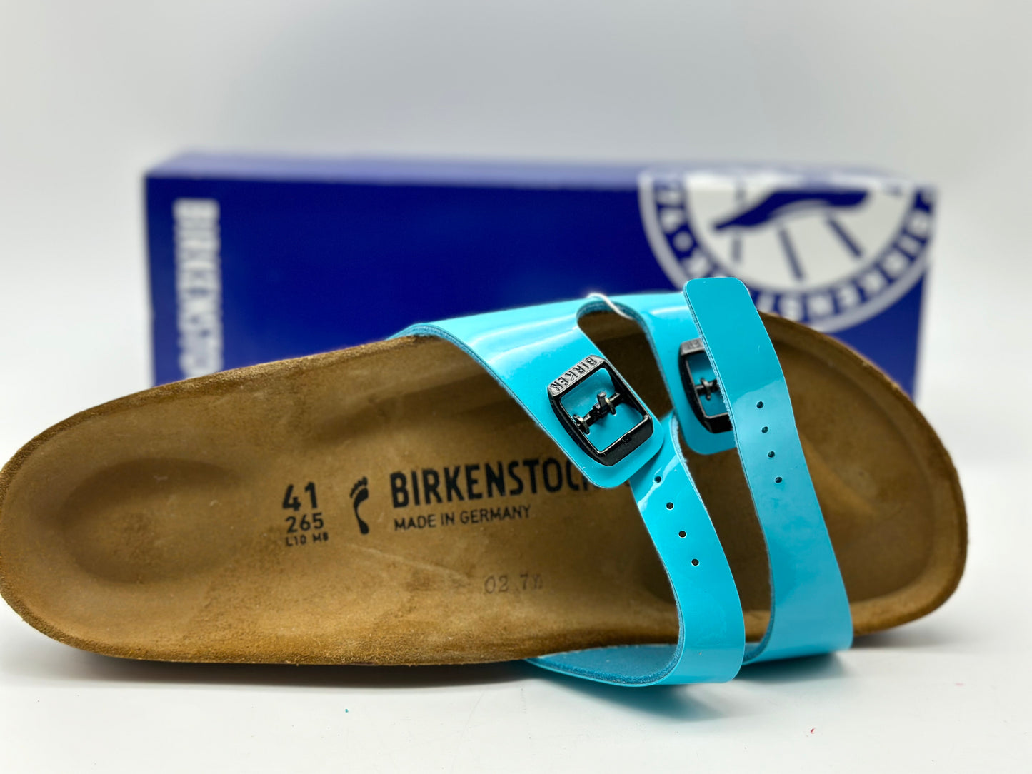 BIRKENSTOCK Ibiza Réglable Double Bandoulière Sandales Mer Bleu Taille 43 Et 42