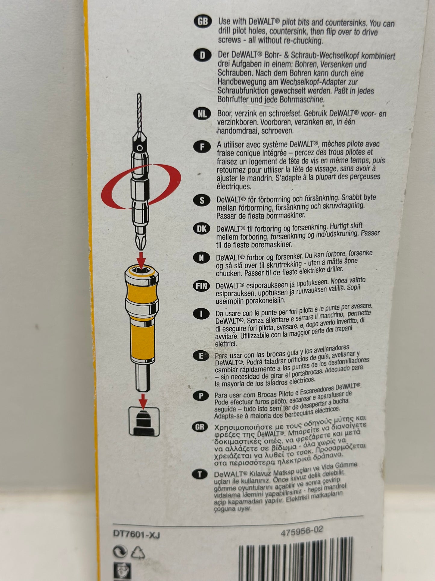 DEWALT Kit d'entraînement pour perceuse (DW2702), jaune