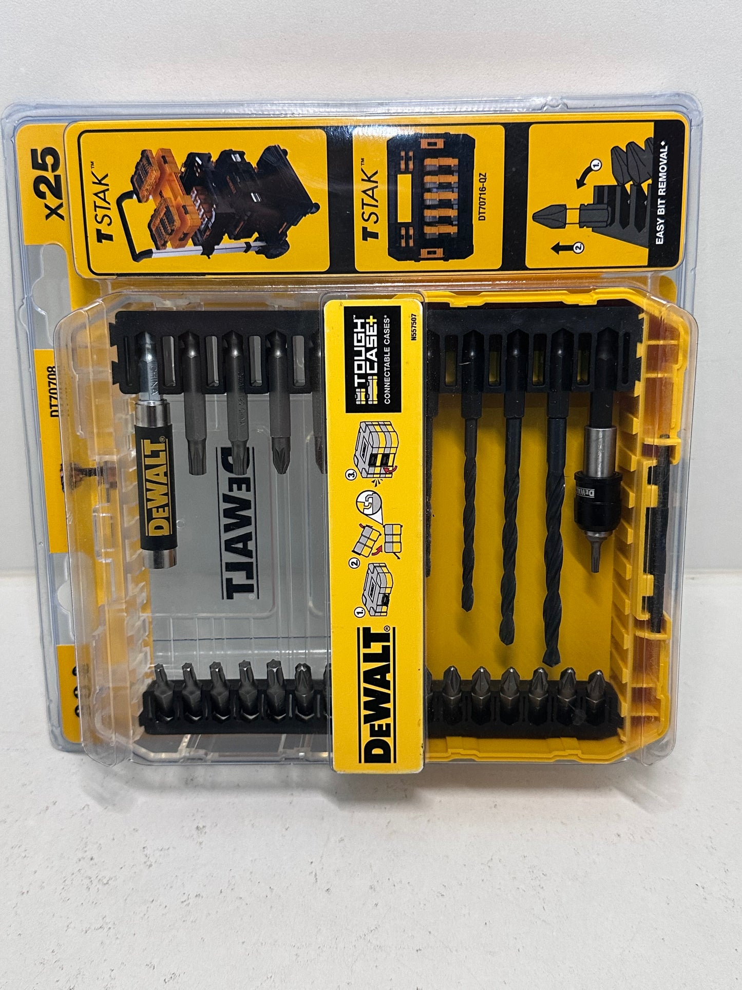 DeWalt DT70708-QZ Coffret Toughcase Coffret 25 Pièces - Embouts de Vissage et Forets Métal - Pour Perceuse-Visseuse Argent