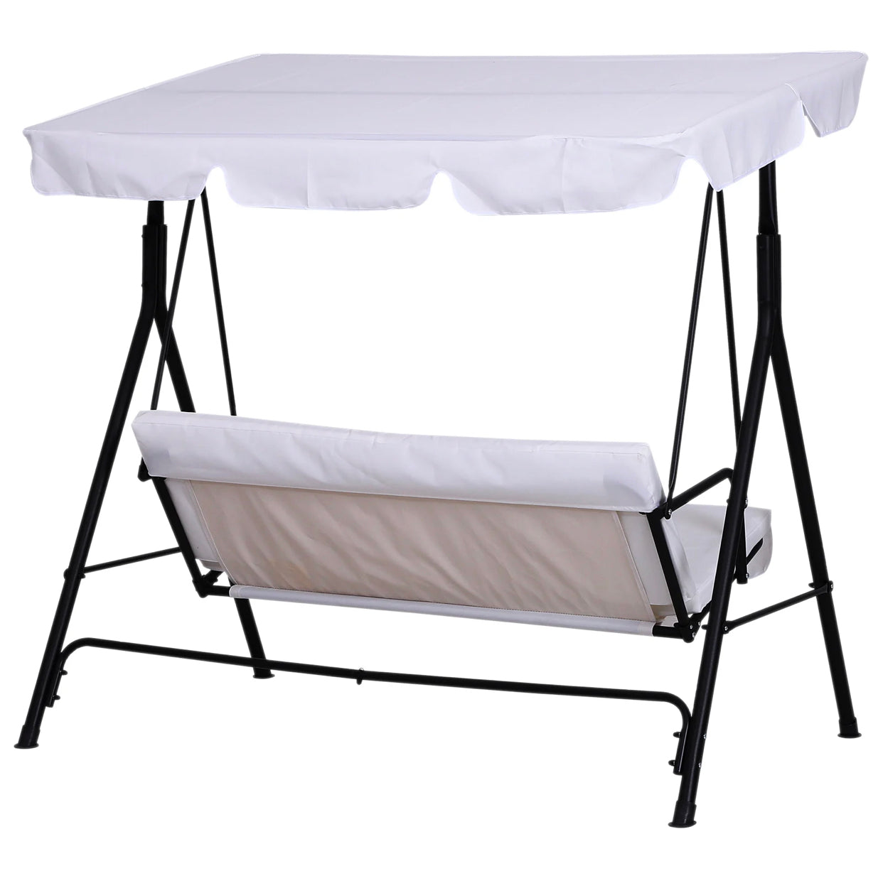 Balancelle de jardin - 3 places, toit imperméable, 1,72 x 1,1 x 1,52 m, blanc Neuve emballer
