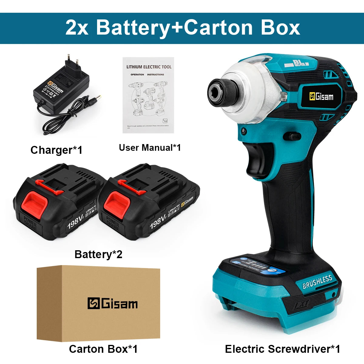 Visseuse à choc électrique à impact sans balais (brushless) 588NM sans fil à 4 vitesses 1/4 Entraînement carré Outil électrique DIY pour batterie Makita 18V