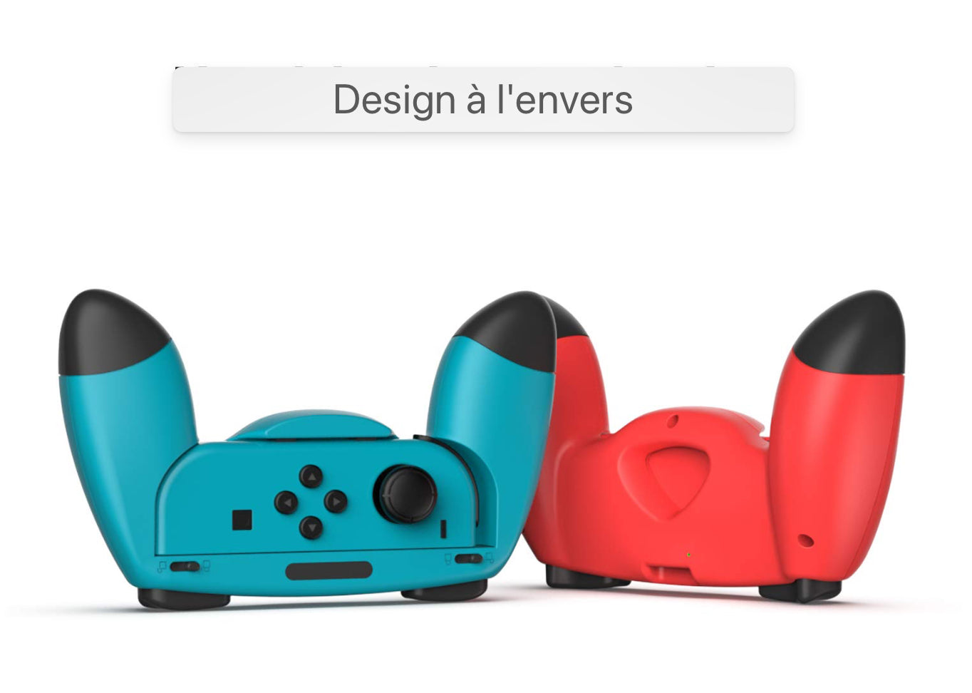 Support de poignée Compatible avec Nintendo Switch/OLED Joy Con Controller XL Large Hand Grip Holder Accessories avec Joystick Protection Caps, Rouge-Bleu