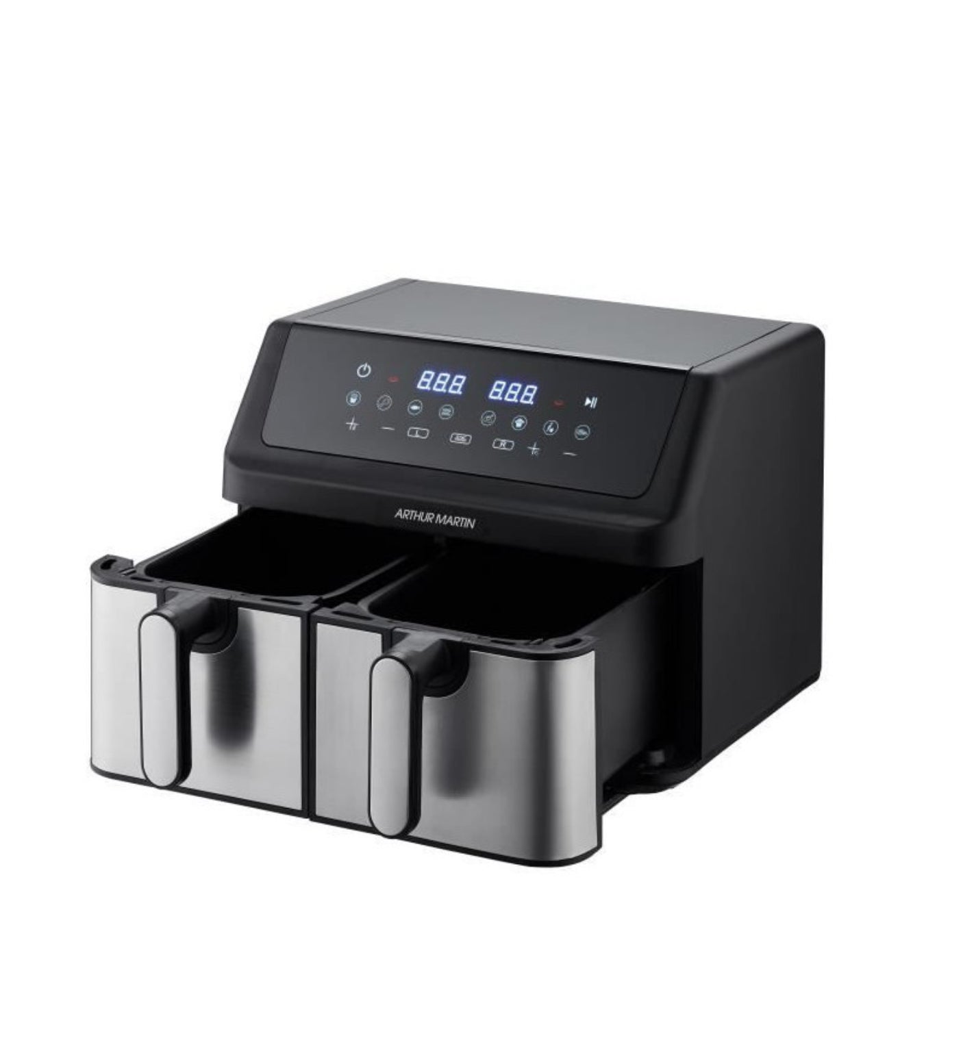 FRITEUSE SANS HUILE - ARTHUR MARTIN - AIRFRYER - 2 CUVES DE 4,5L - 2000W - AFFICHAGE LED