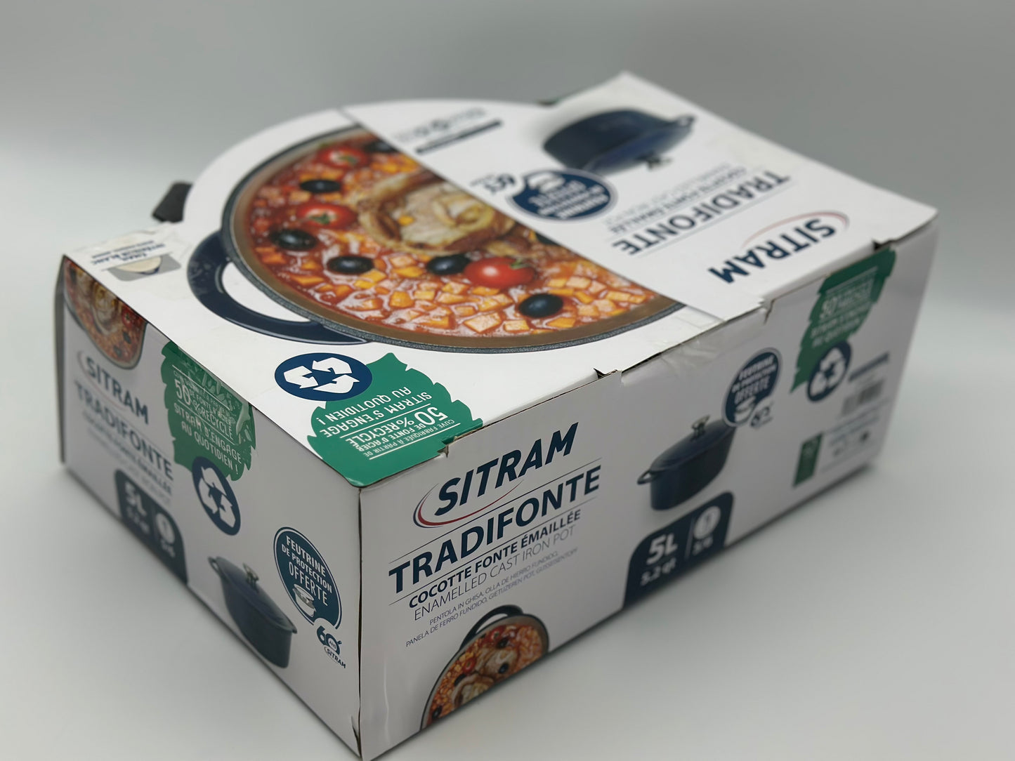 SITRAM SITRASLOW Cocotte ovale fonte d'acier émaillée - 25x12 cm - 5L Induction