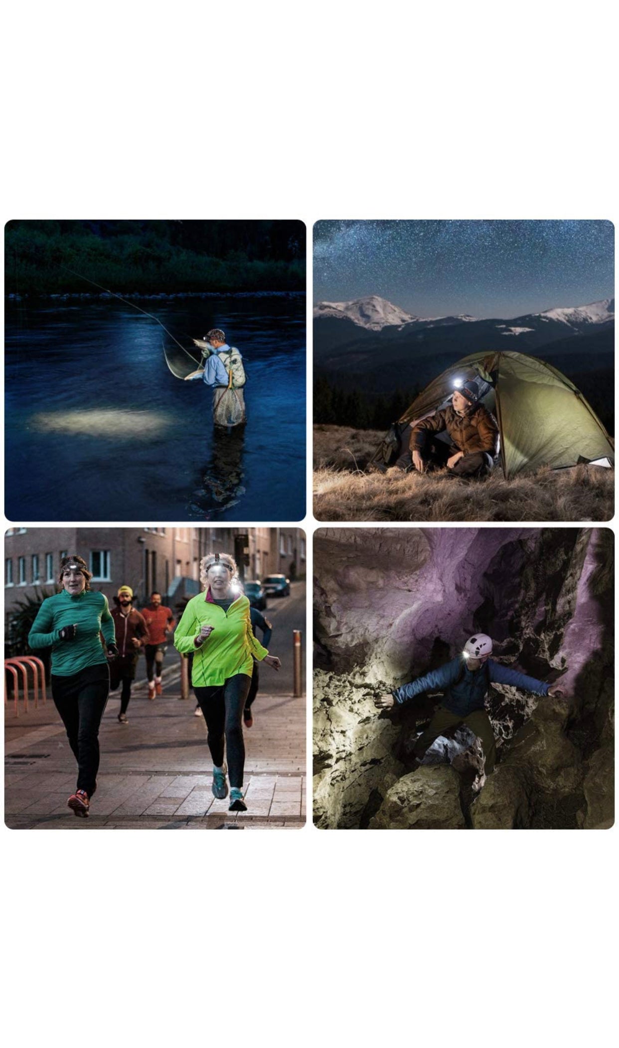 Lampe Frontale LED, Puissante USB Rechargeable avec 6 LEDs, 6000 Lumen, 8 Modes D'éclairage neuve