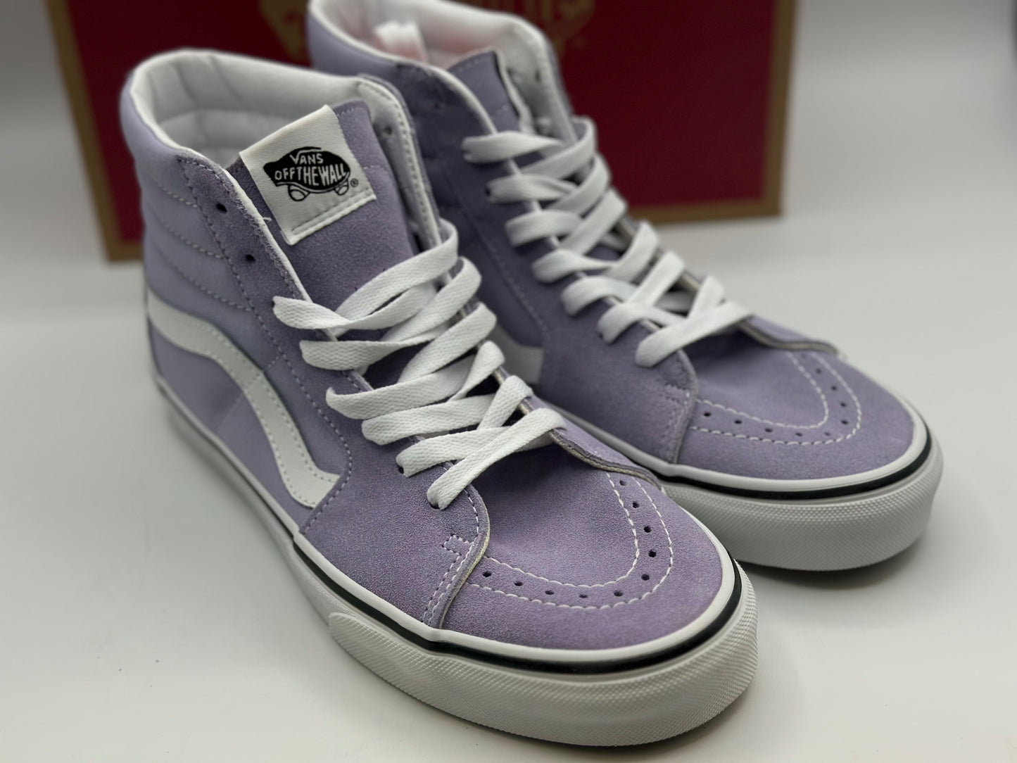 Vans Sk8-hi Baskets violet tulipe/blanc véritable, pointure femme et homme