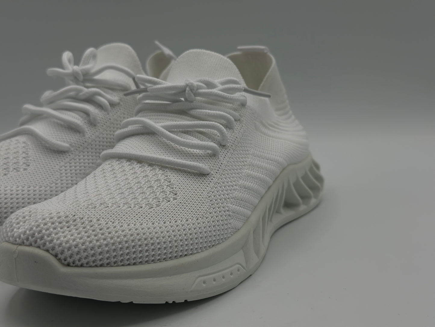 Semelles intérieures en dentelle pour homme - Maille souple - Couleur tendance - Chaussures de sport décontractées respirantes et solides - Pour la course à pied, blanc, 40
